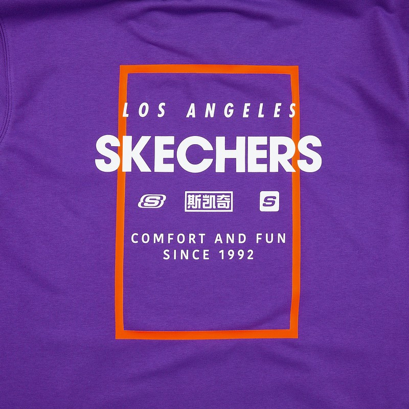 Skechers斯凯奇官方2021春季新款男女品牌印花大口袋罗纹舒适休闲卫衣L121U132