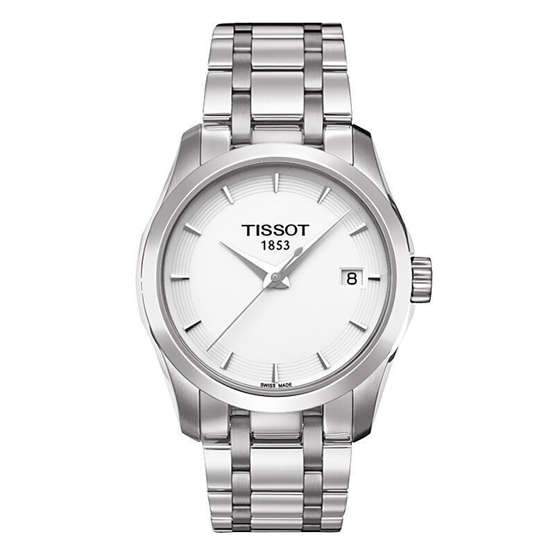 全国联保天梭Tissot 库图系列石英瑞士品牌女士手表皮带款女表情侣表T035.210.11.011.00