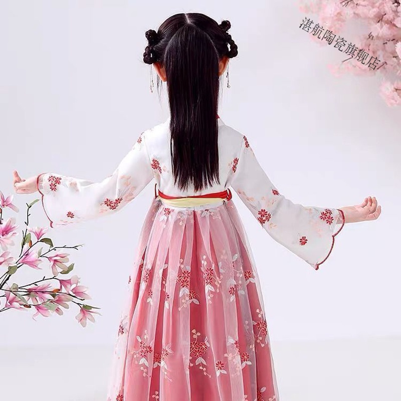 儿童汉服仙气古风连衣裙中国风小女孩唐装襦裙女童超仙古装公主裙