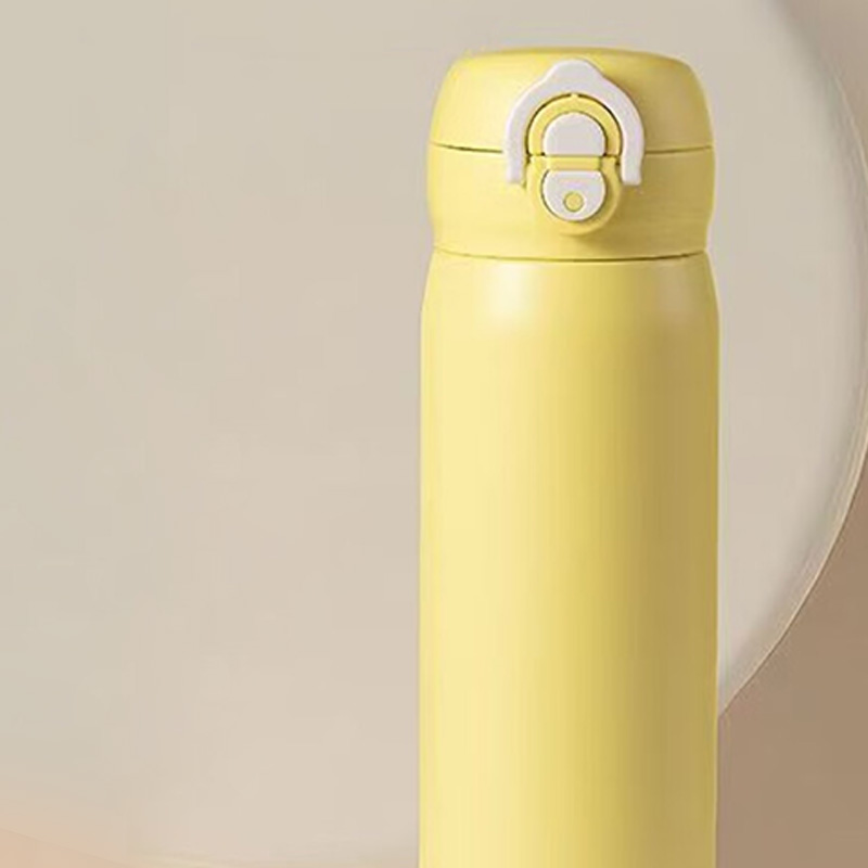 希乐保温杯480ml不锈钢便携吸管杯吸管杯XB-25135清新黄高清大图