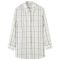拉夏贝尔白色格子衬衫女韩版秋季新款宽松时尚上衣长袖百搭雪