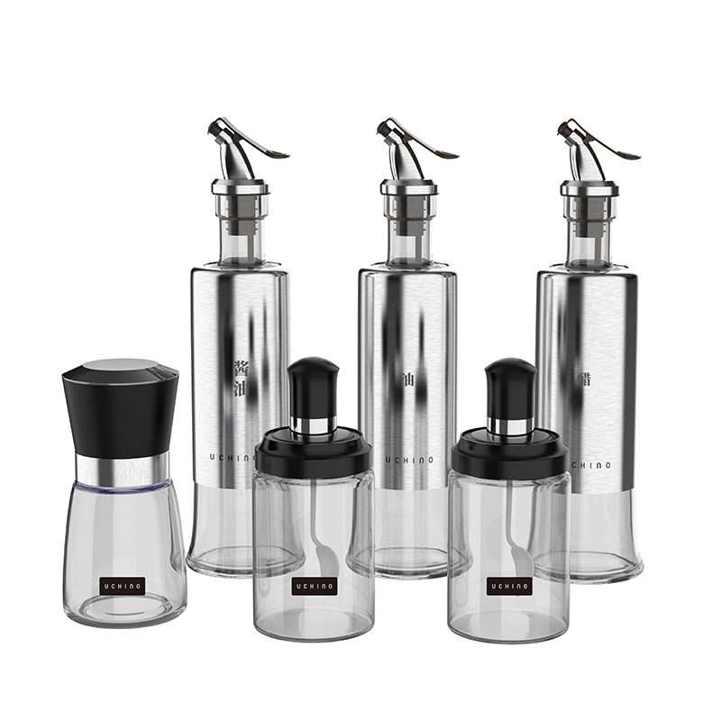 内野 HU-HZ06-01 香菲厨具套件 油瓶+调料瓶+研磨器