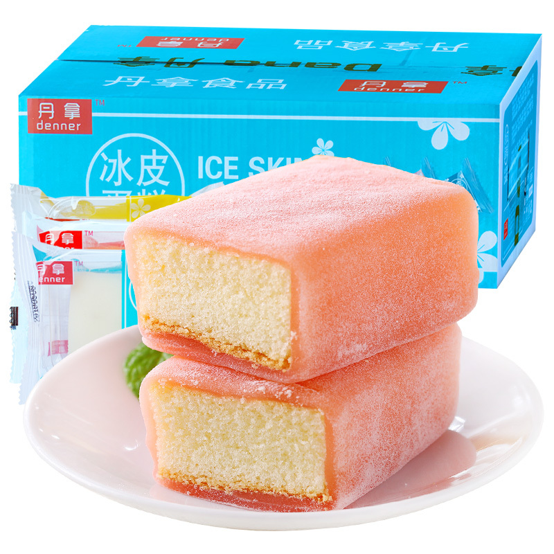 丹拿 糕点 冰皮蛋糕草莓味 1000g整箱(早餐面包营养小零食雪糯芝食品小吃)