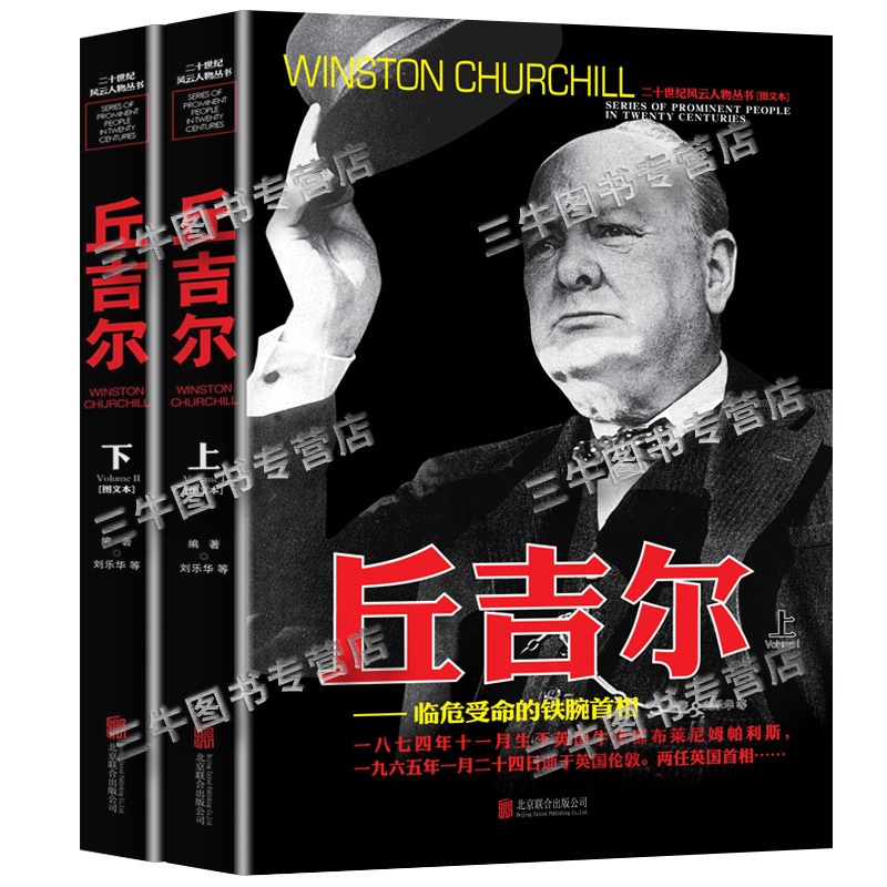 [醉染正版]丘吉尔传人物传记自传 全套2册二十世纪风云人物丛书 二战书籍正版图书世界军事经典战役大全历史类书籍战争全史高清大图