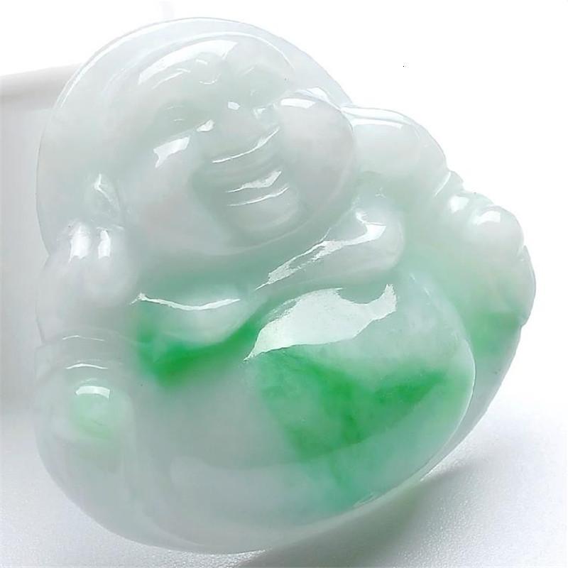 翡翠玉佛坠阳绿弥勒佛挂件笑佛玉坠玉器女款项链玉佛带证书送女朋友