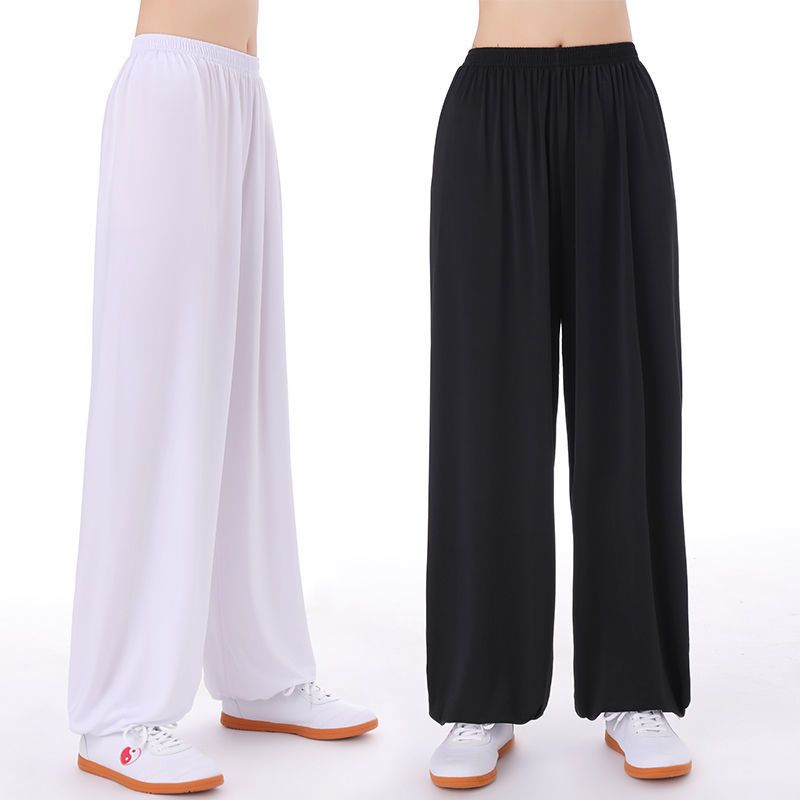 太极裤女冰丝太极服拳裤子男夏季武术灯笼裤宽松大码练功服裤新款