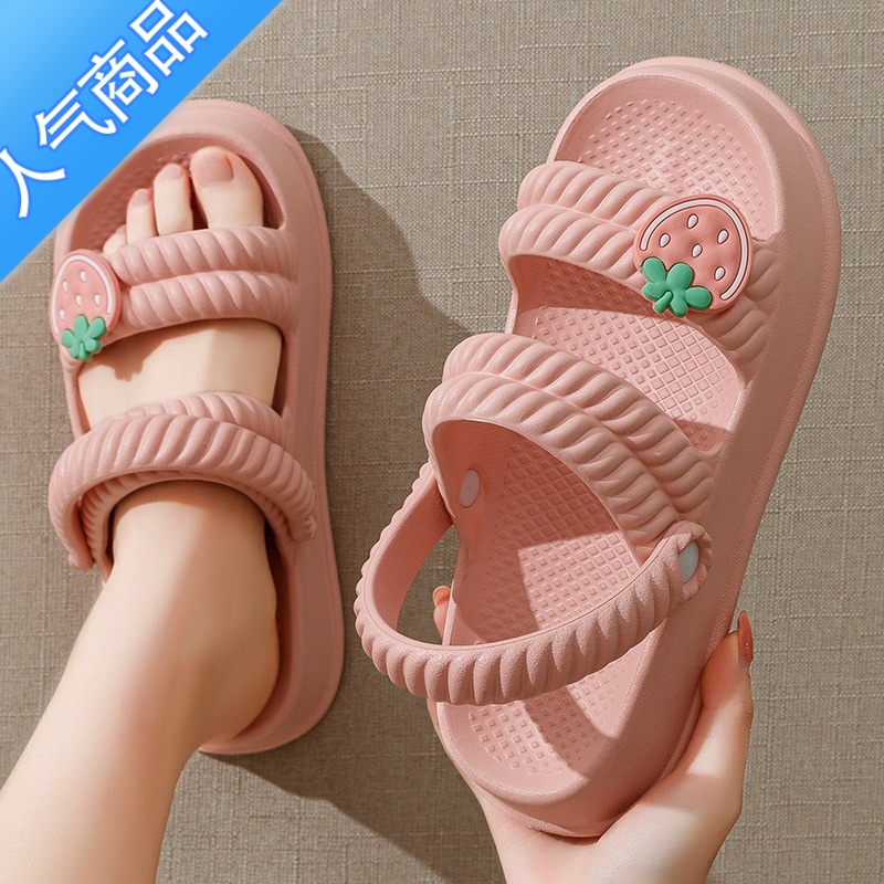 SUNTEK新款凉鞋女士夏季踩屎感软底时尚百搭户外两穿防滑海边沙滩拖鞋女高清大图