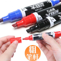 得力S555 记号笔大号双笔头防水物流大头笔粗头勾线笔10支/盒 黑色