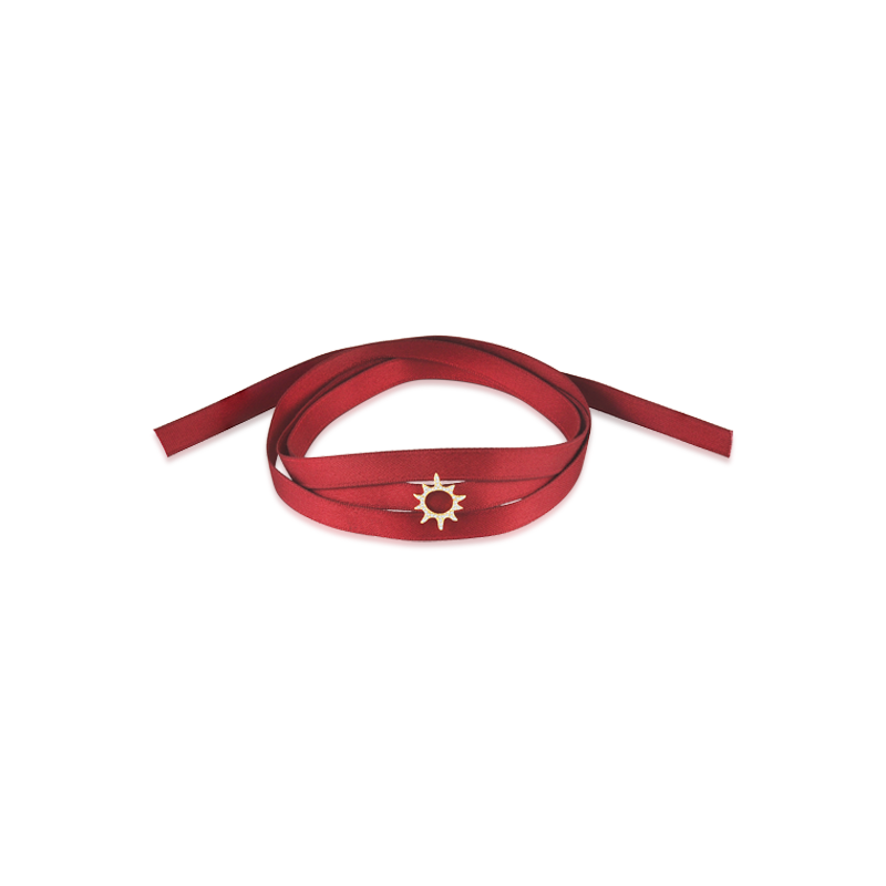 Little Joys 925银镀金小太阳吊坠丝带choker