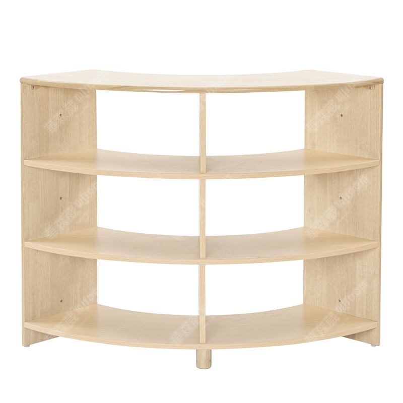 华森葳儿童用品 3层90度弧形柜-实木 3层90度弧形柜-橡胶木纹 KB1-GY1B19003-89