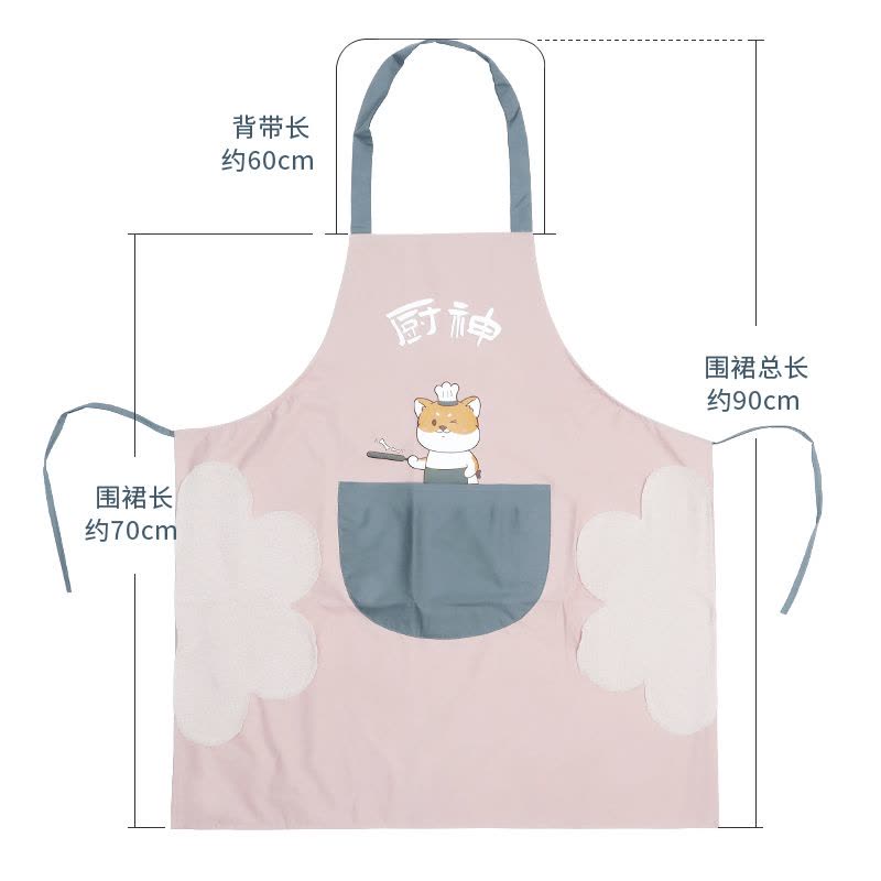 可擦手围裙女时尚厨房家用防水防油可爱日系韩版罩衣工作服定制男图片