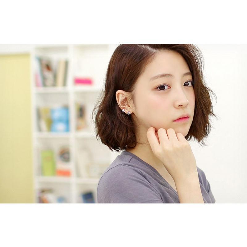 韩国S925纯银不对称baby字母几何四件套珍珠耳环耳钉明星同款送女朋友老婆生日礼物送女朋友七夕情人节礼物