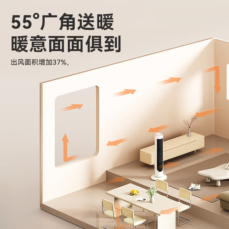 美的(Midea)家用节能静音速热取暖暖风机 HFU20LJR高清大图