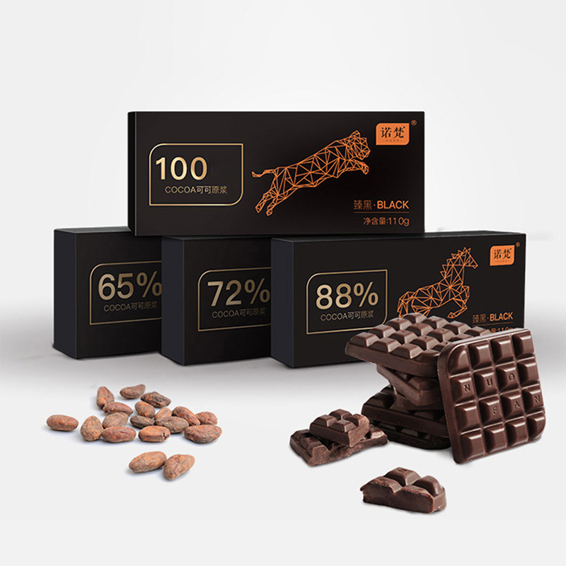 SNWQ诺梵无糖纯黑巧克力72%可可原浆偏苦110g*2盒