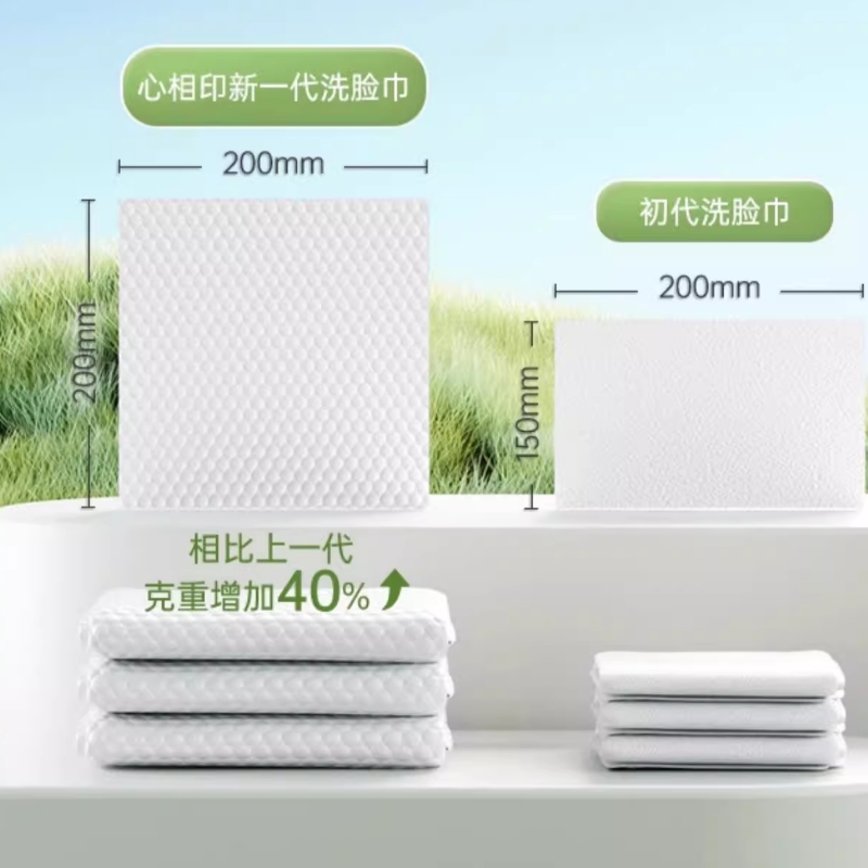 心相印 XCD080(箱装) 棉柔系列80片装洗脸巾30包装(22版)高清大图