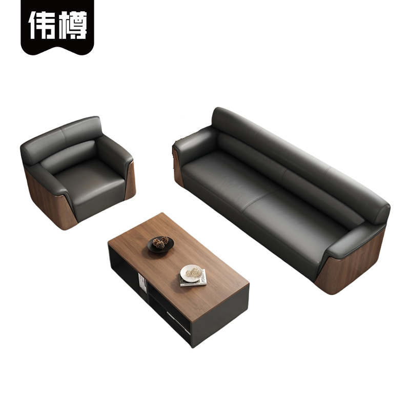 伟樽皮质沙发单+三人位+茶几1200*600*450mm套高清大图