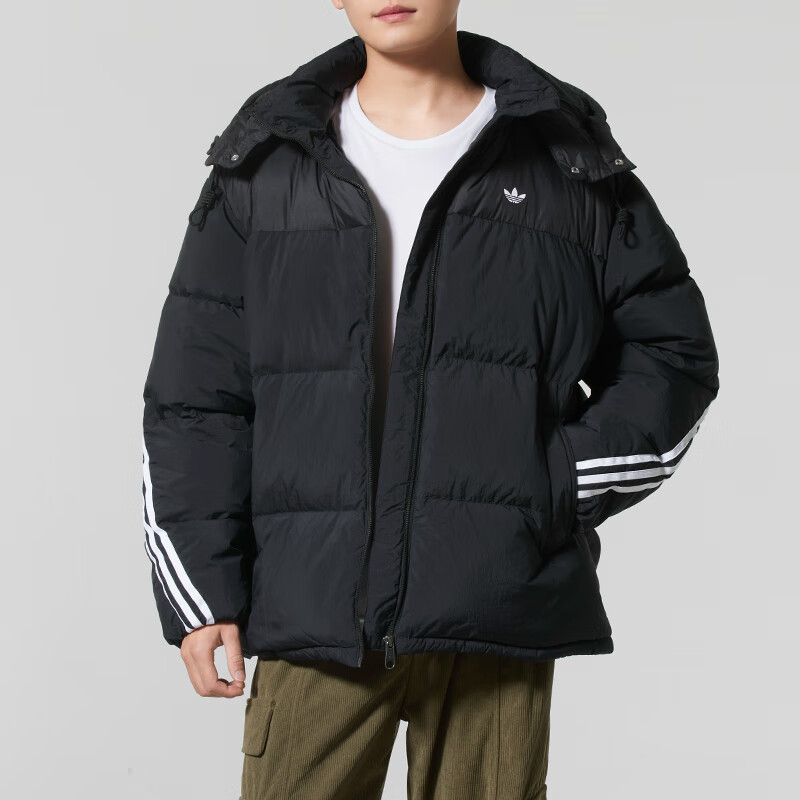 阿迪达斯 (adidas)外套男装新款运动羽绒服跑步休闲骑行防风连帽夹克KC2490 ZP高清大图