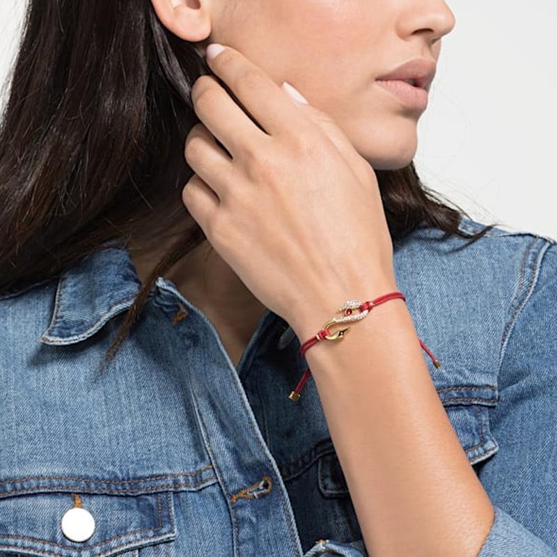 [直营]施华洛世奇SWAROVSKI POWER COLLECTION HOOK双钩天鹅结绳人造水晶女士手链手绳送恋人