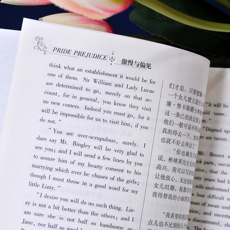[正版]傲慢与偏见 英文原版中文版 英汉对照图书 中英文双语版世界名著小说英文版 奥斯汀著 文学爱好者看英语原著读物高清大图