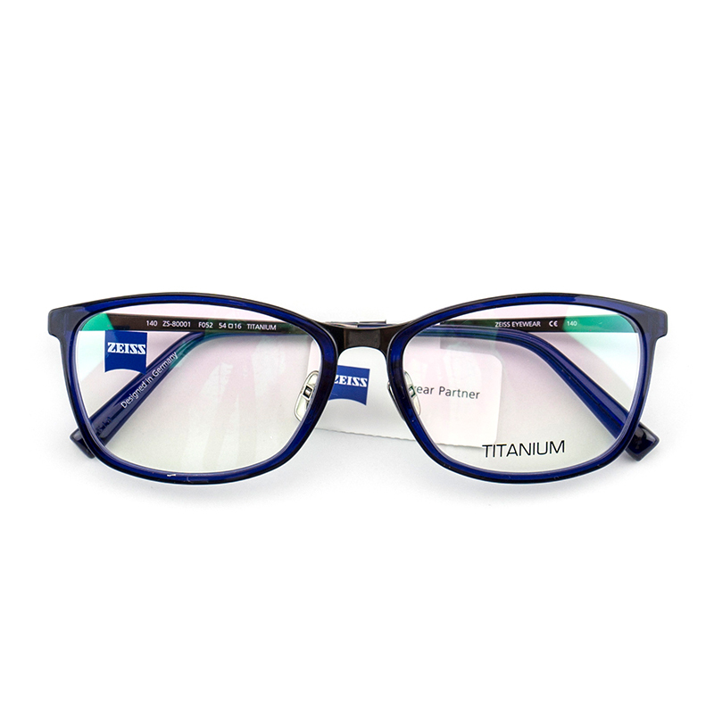 蔡司zeiss光学近视眼镜架男女款板材钛商务休闲眼镜框全框zs8000134mm