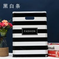 大中小号塑料礼品包装袋卡通饰品袋男女儿童服装手提袋子|黑白条(50个) 25*35cm