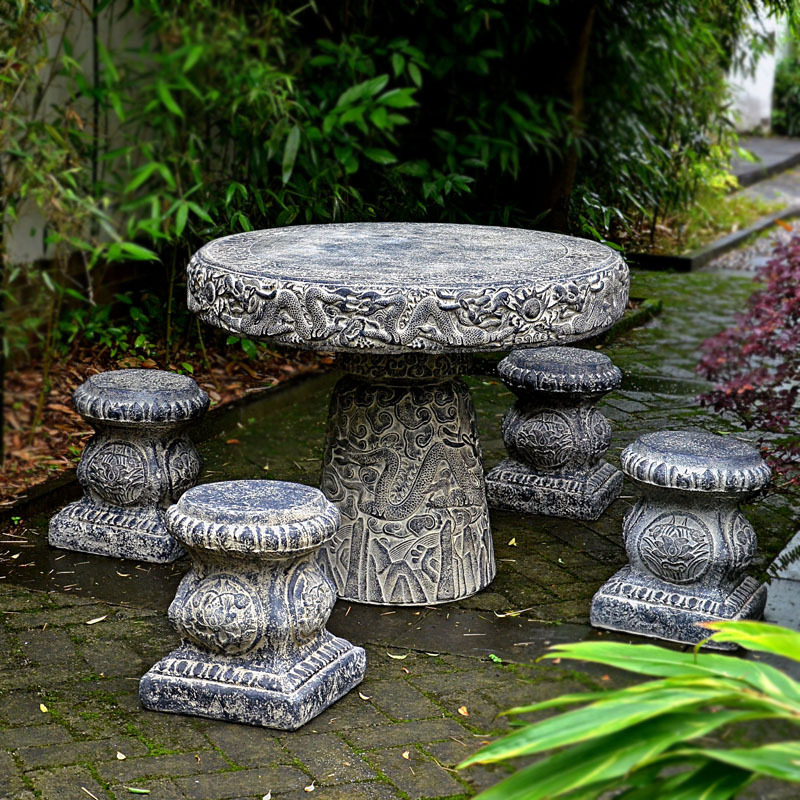 庭院石桌石凳仿石头圆茶桌桌椅石户外石凳石桌别墅庭院民宿花园装饰