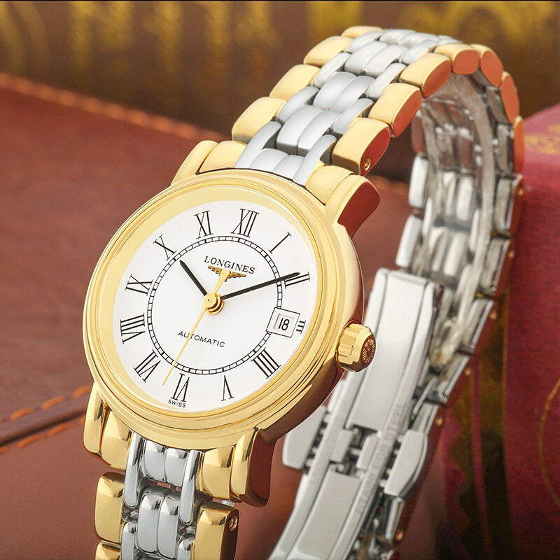 浪琴longines瑞士手表瑰丽系列自动机械商务钢带女士表l43212117