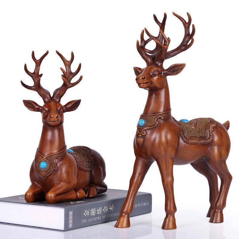 美帮汇麋鹿树脂摆件客厅电视柜酒柜样板间酒柜餐厅软装陈列摆件创意图片