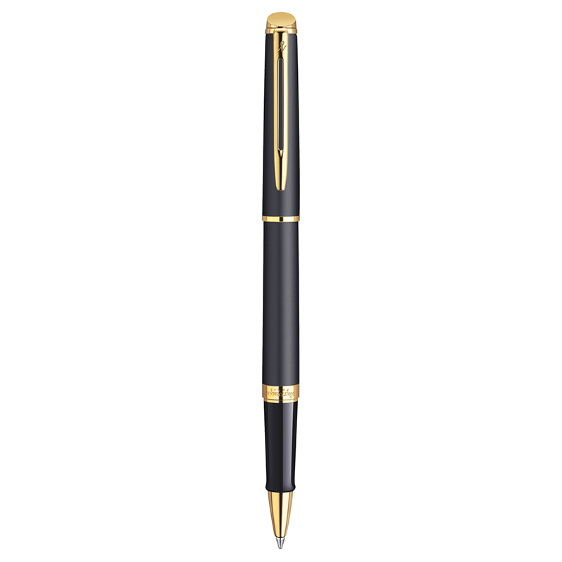 威迪文（WATERMAN）隽雅系列 磨砂黑金夹签字笔/宝珠笔