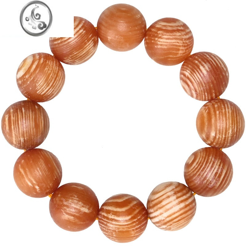 jimi琥珀木手串东北长白山沉香全满油松明子透光手链佛珠全玉化