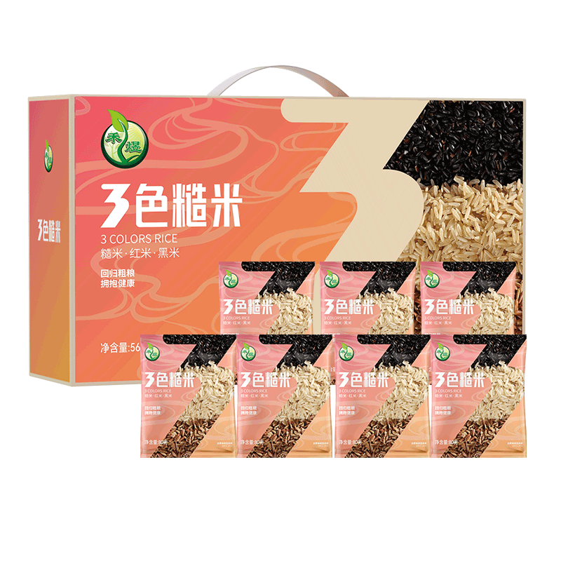禾煜 7日三色糙米礼盒80g*7袋 560g