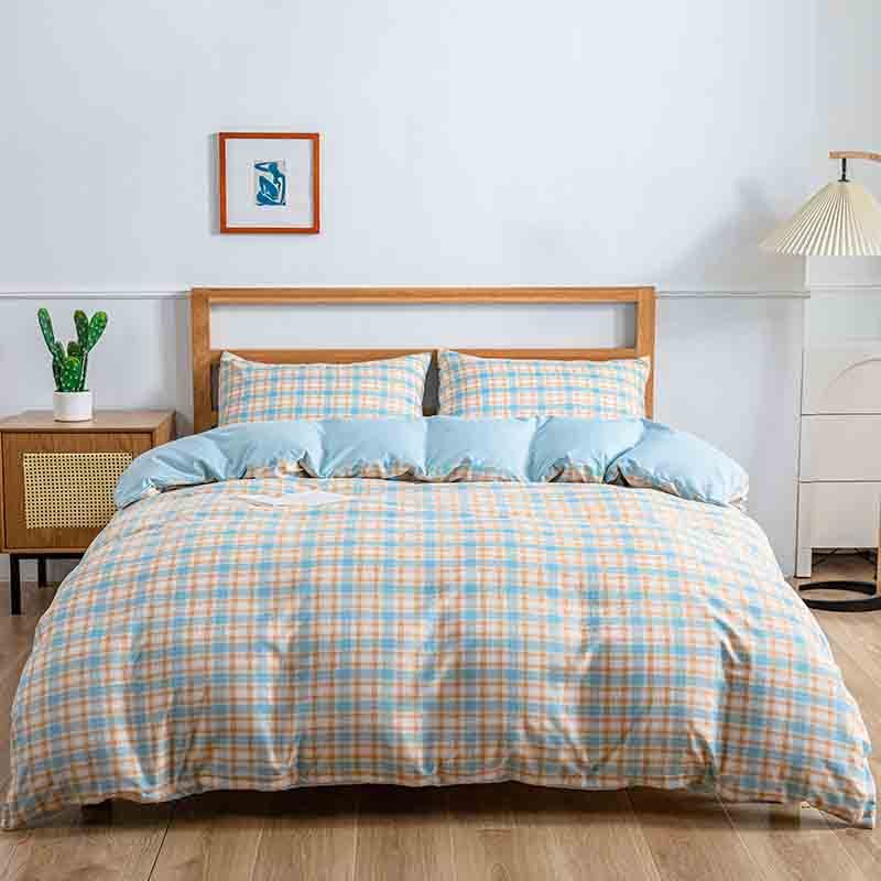 無印良品 水洗色织提花四件套-斐乐生活 MUJI-TJ23-11 天蓝色 2.0*2.3m