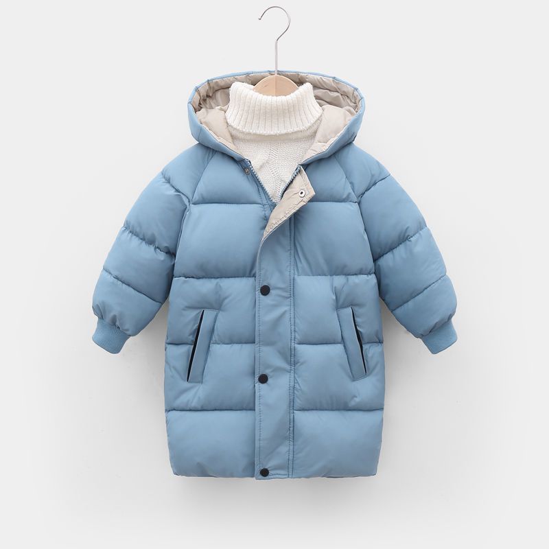 冬季中长款加厚儿童棉服男女童冬装宝宝棉袄冬装加厚小孩棉衣外套红色