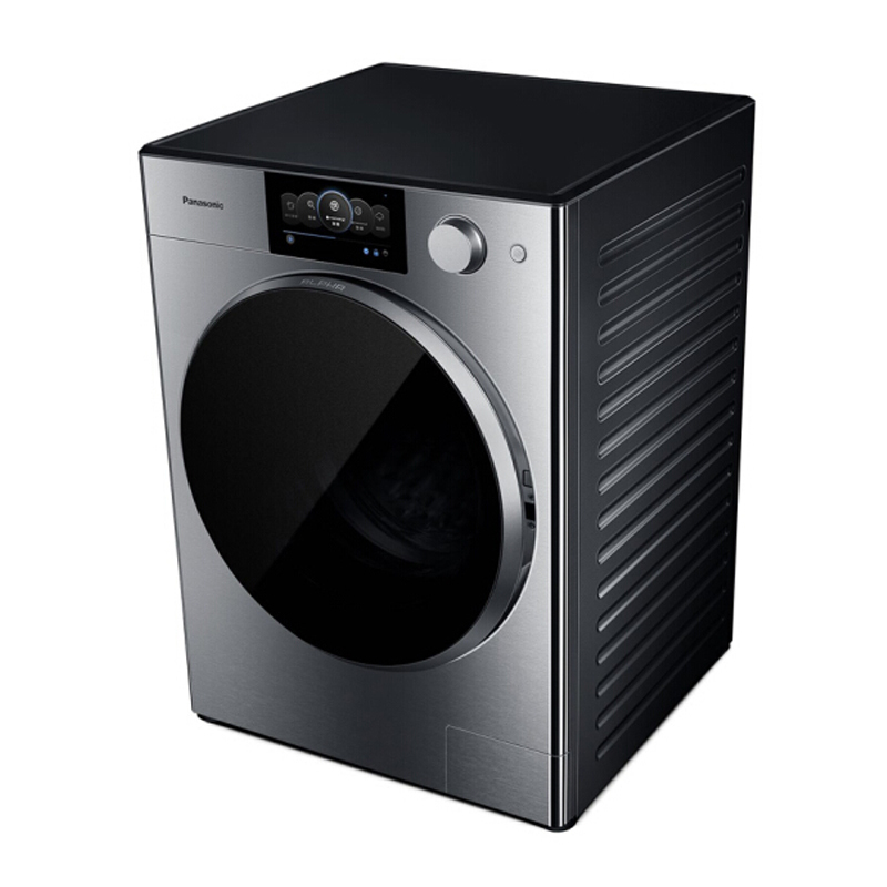 松下(Panasonic)XQG100-P1DT 10公斤滚筒带烘干全自动洗烘一体洗衣机 阿尔法保时捷设计 拉丝银