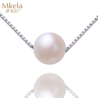 梦克拉 Mkela 淡水珍珠吊坠项链 路路通 项链 珍珠 扁圆
