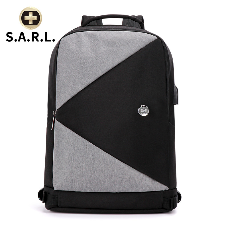 S.A.R.L瑞士双肩包 USB充电学生书包尼龙双肩包 初中及以上多功能书包男女通用旅行休闲电脑包
