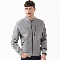 七匹狼户外运动夹克男装 jacket纯色茄克飞行员夹克