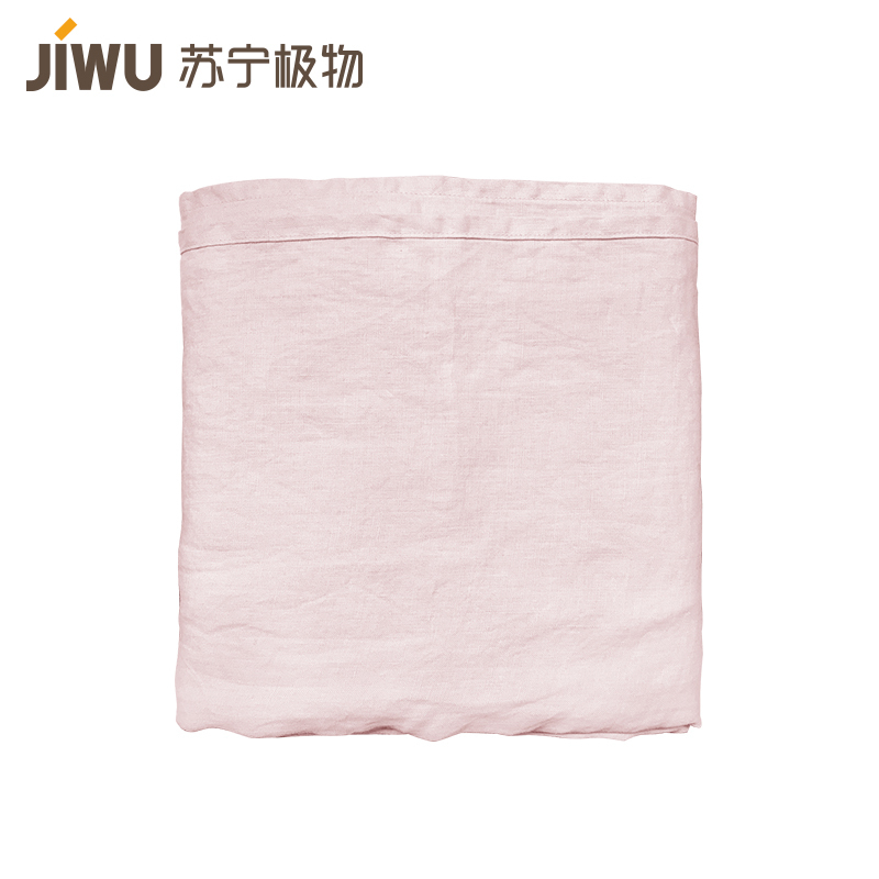 苏宁极物 麻韵家居 桌布 粉色纯麻材质围裙手套不带餐垫餐布家用野餐多用