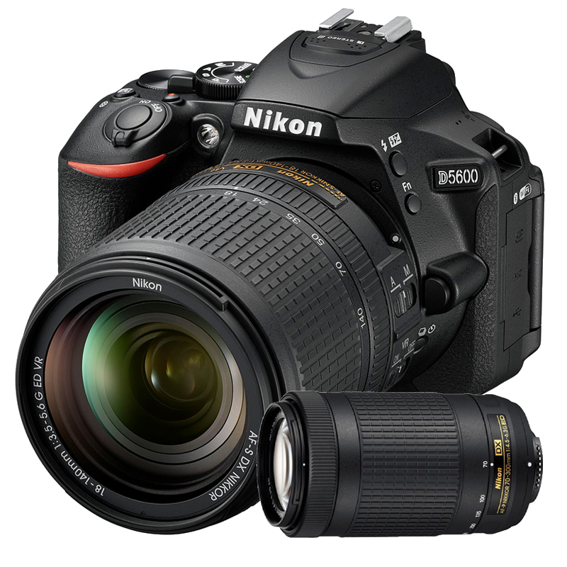 尼康(Nikon) D5600(18-140mm+AFP70-300G)数码单反相机 双镜头套装 约2416万像素