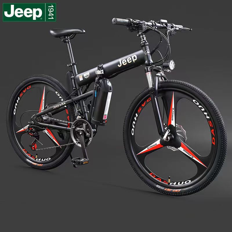 jeep)电助力车新国标锂电池可折叠男女助力车27速变速代步外卖电动