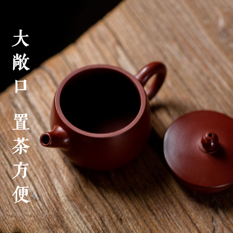 美帮汇紫砂茶壶朱泥壶潮汕功夫一人壶两杯小号小容量大敞口高清大图