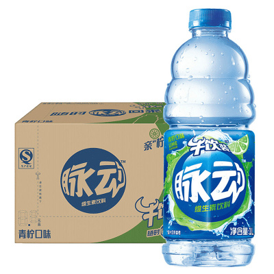 脉动(Mizone) 维生素饮料 青柠口味 1L*12瓶