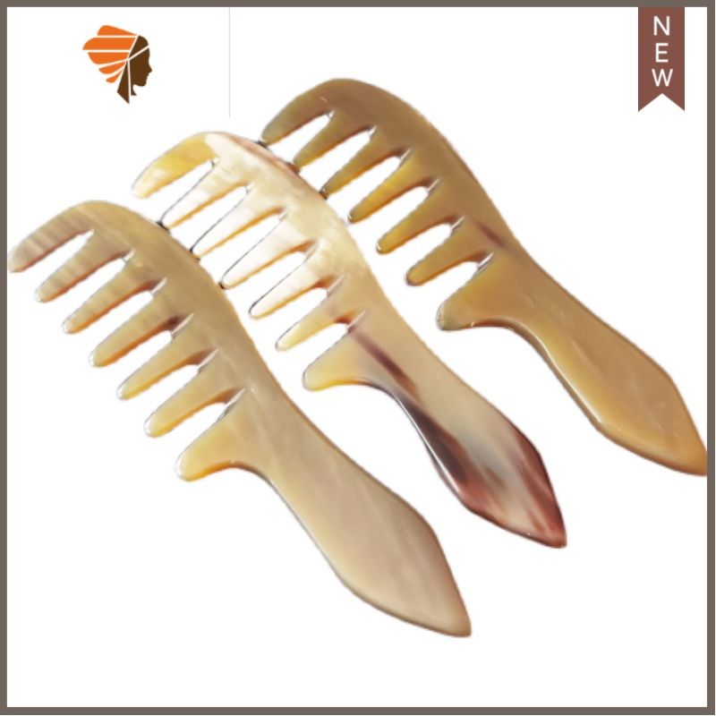 大号宽齿牦牛角女士专用长发头皮按摩梳头部经络梳梳子