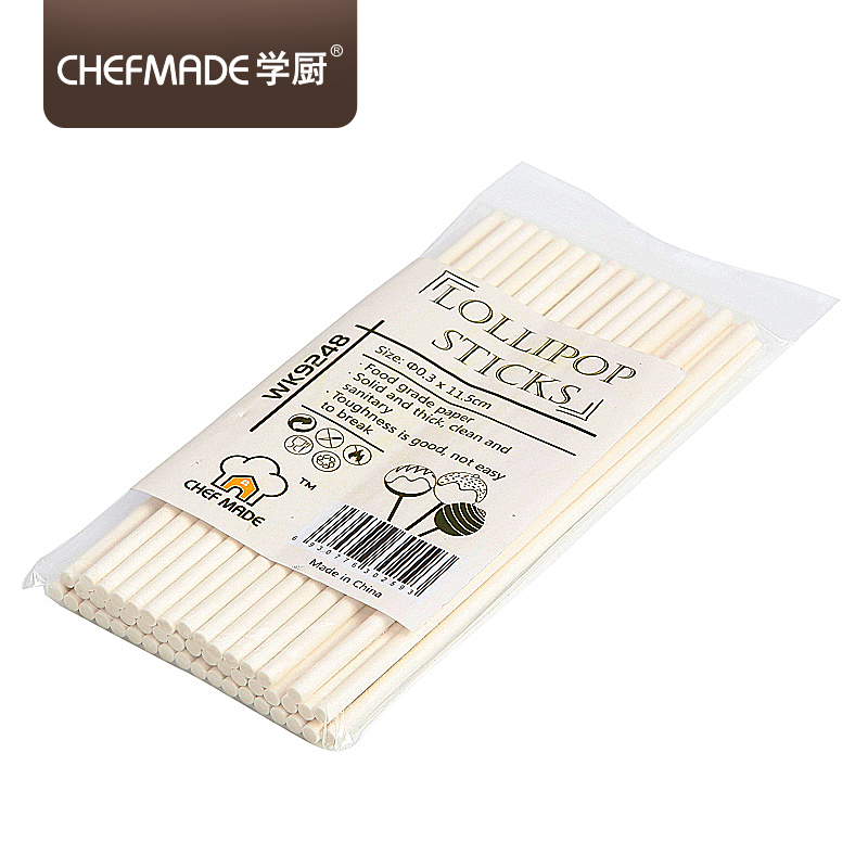 学厨 CHEFMADE 烘焙工具 棒棒糖纸棍棒纸材质DIY棒棒纸 48支装115*30*30mm 厨房工具WK9248