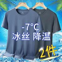冰丝速干短袖T恤男士夏季薄款透气休闲运动修身圆领衫网眼t1/2件