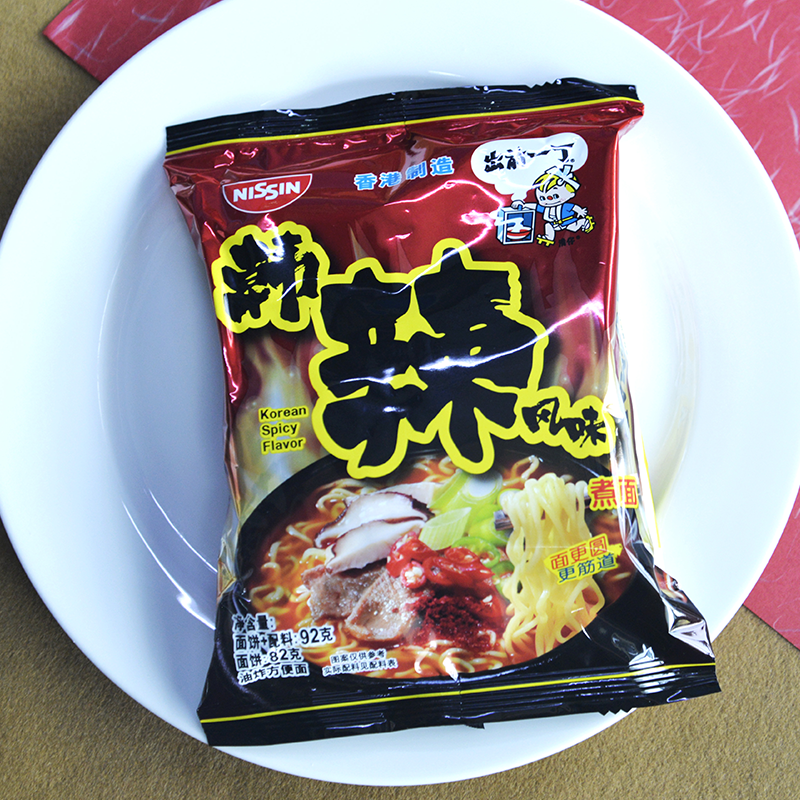 中国香港出前一丁方便面 韩辣味100g 方便速食泡面拉面办公室 熬夜 新品