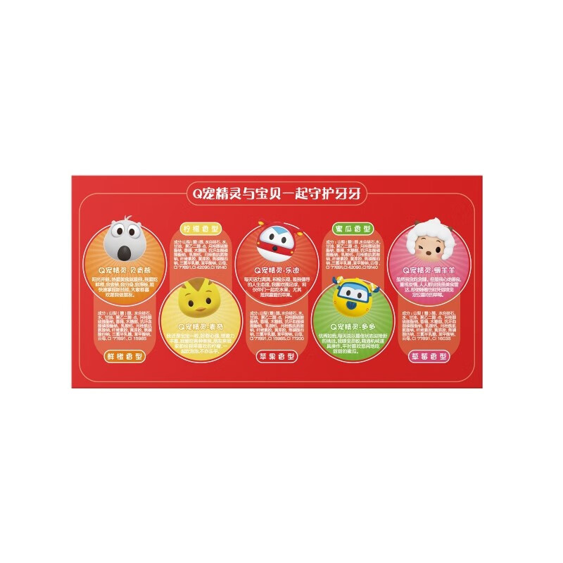 舒客+舒客+魔法彩虹牙膏儿童牙膏2-12岁换(混合口味*5支+趣味涂色卡) 单盒高清大图