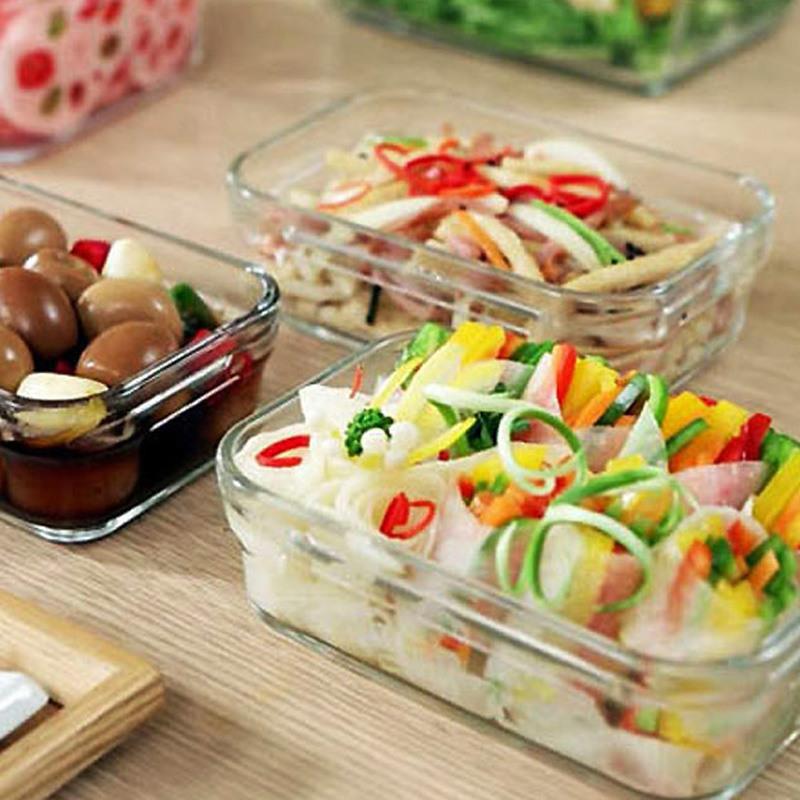 乐扣乐扣饭盒微波炉碗上班族带饭便当盒带盖耐热玻璃保鲜盒2只装X