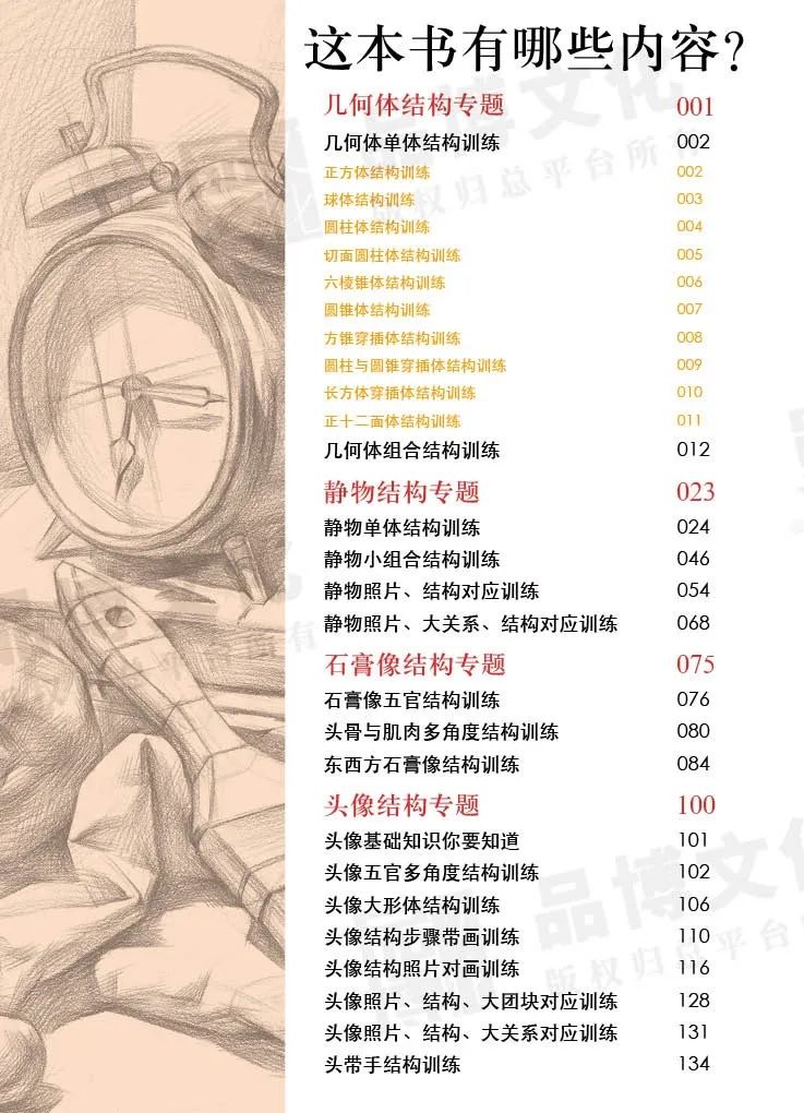 [醉染正版]结构大全结构素描一本通2023品博文化零基础美术入门自学绘画教程课件国美美院艺联考前训练教程材书课件初高中生高清大图