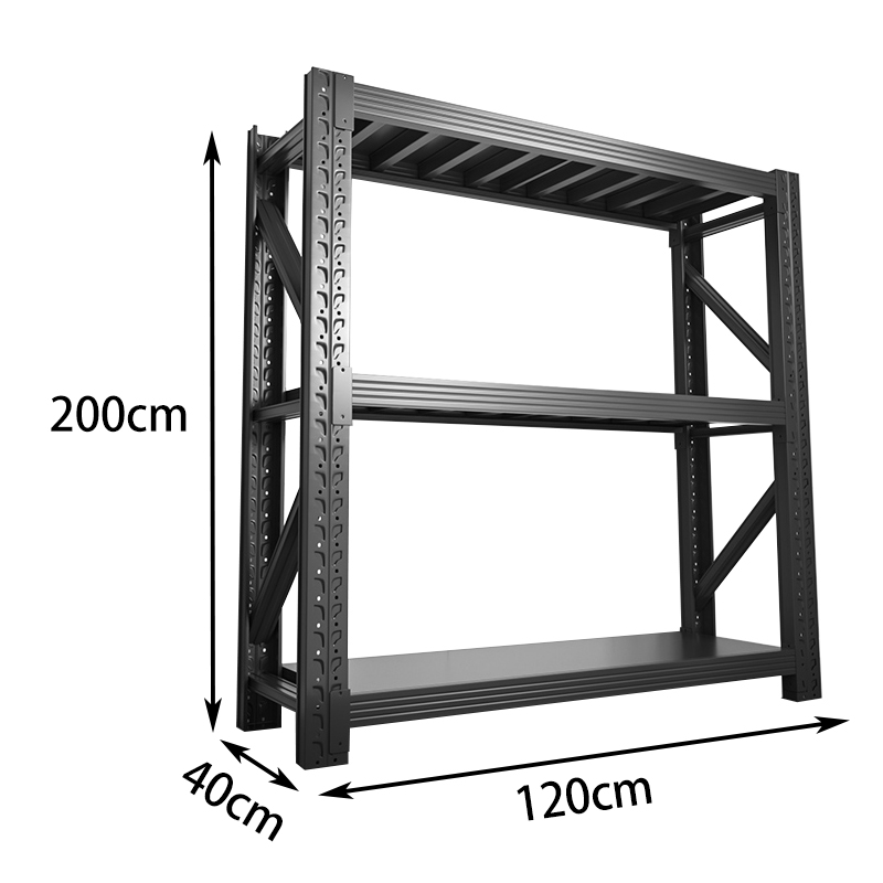 珂攸洋货架层架 货架黑色1200*400*2000mm承重500kg组